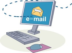 email sent via computer clipart