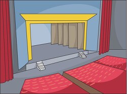 empty theatre and stage clipart