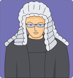 english barrister wears wig clipart