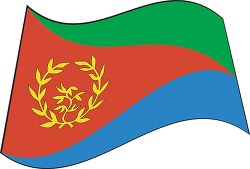 Eritrea flag flat design wavy clipart