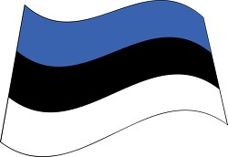 Estonia flag flat design wavy clipart