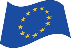 European Union flag flat design wavy clipart