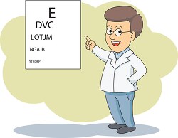 eye doctor with eye exam chart