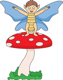 fairy on a red mushroom