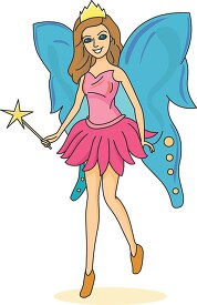 Fairy with a Wand and Wings Clipart