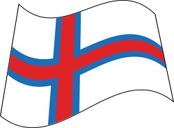 Faroe Islands flag flat design wavy clipart