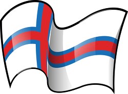 Faroe Islands wavy country flag clipart