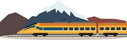 fast bullet train with mountains in background clipart 2