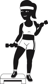 female aerobics trainer black outline clipart