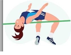 female athlete performing high jump sports clipart
