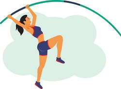 female athlete performing pole vault sports clipart
