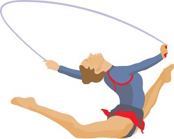 female athlete performing rhythmic gymnastics clipart