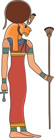 female Goddess with animal head from Ancient Egypt clipart