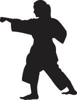 female prforming karate silhouette