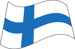 Finland flag flat design wavy clipart