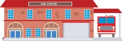 fire station 3 building clipart 042