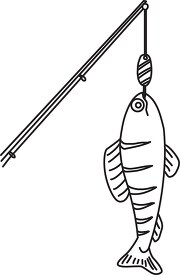 fish on hook 09 outline cliprt