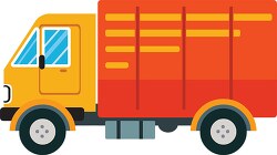 flat illustration of delivery truck clipart
