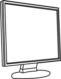 flat screen monitor black outline clipart
