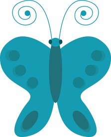 flat style blue butterfly clipart