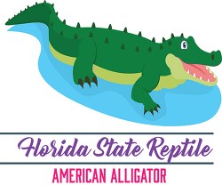 florida state reptile american alligator vector clipart image