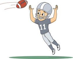 football player jumping to catch the ball clipart