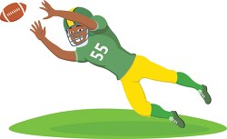 football player reaching to catch ball americanclipart