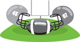 football with helmets gray color vector illustration