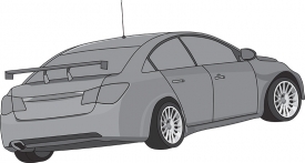 four door sporty sedan wire wheels gray