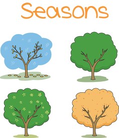 four trees showing the seasons clipart 720