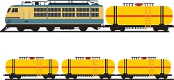 freight  train with petroleum tankers clipart