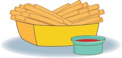 french fries with catshup clipart
