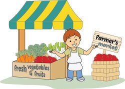 fresh vegetables at farmers market clipart