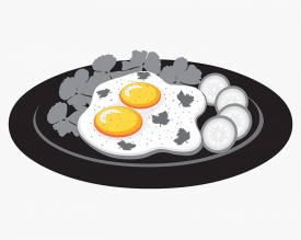 fried eggs food gray color