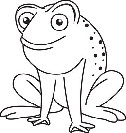 frog clipart black white outline