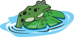 frog in water on lilly pad clipart.eps