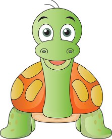 front view cartoon style turtle clipart