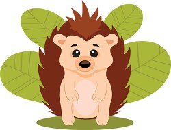 front view of cute hedgehog clipart