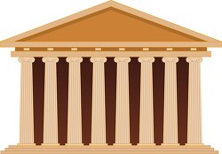 front view of the greek acropolis in athens clipart