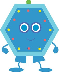 fun cute character shaped six sided polygon clipart
