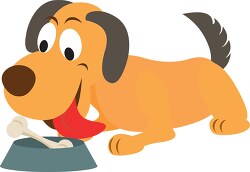 funny dog chewing on bone clipart 125