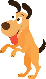 funny dog up on hind legs tongue out clipart 125