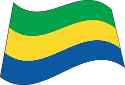 Gabon flag flat design wavy clipart
