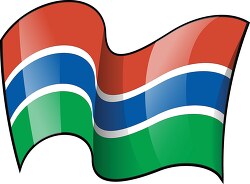 Gambia wavy country flag clipart