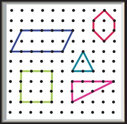 geoboard with geometric shapes on board clipart 715909