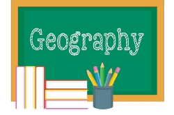 geography class chalkboard with globe clipart