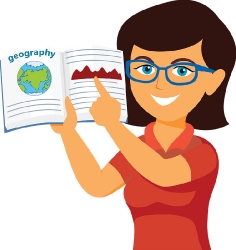 geography teacher teaching with book geography clipart