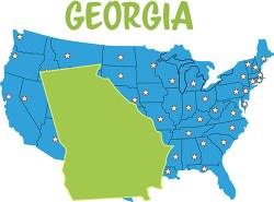 georgia map united states clipart