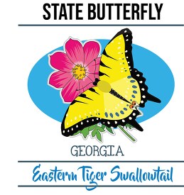 georgia state butterfly eastern tiger tailed swallowtail vector 