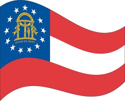 georgia state flat design waving flag